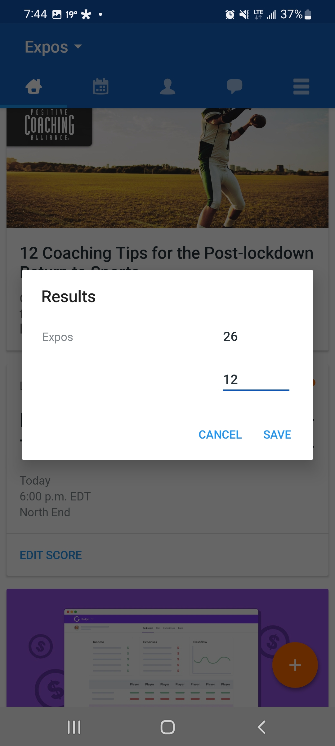 How to Post Your Score Using the TeamSnap App NorthShore Unlimited